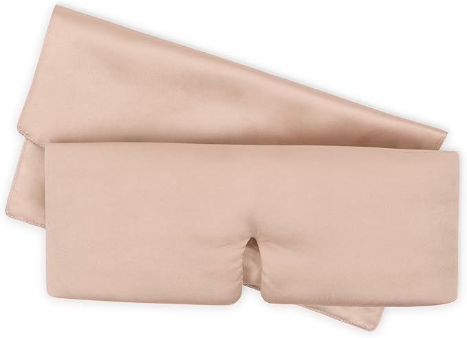 Baloo Silk Weighted Sleep Mask (Petal - 0.6 lb) | Light Blocking & Sound Muffling Eye Mask for Sleeping | Cool, Soft & Comforting