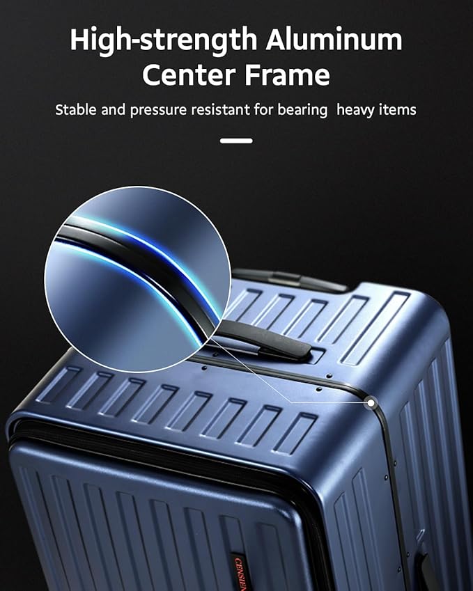 Checked Luggage, Large Suitcase 29 Inch Trunk Luggage with Spinner Wheels, Lightweight ABS+PC Hard Shell with Aluminum Frame, Top Opening, TSA Lock (Blue, 1PC)