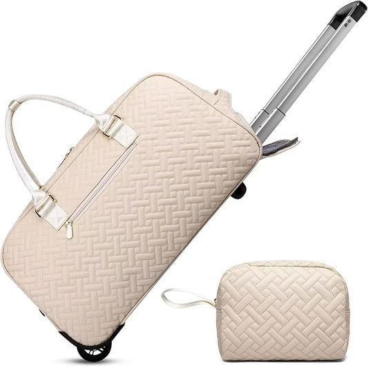 Duffle Bag for Travel, Weekender Bag with Shoe Compartment, Carry On Overnight Bag for Women with Toiletry Bag, Gym Bag with Wet Pocket, Hospital Bags for Labor and Delivery Beige