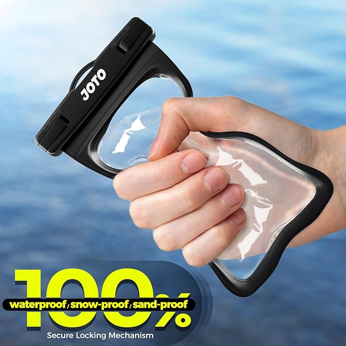JOTO 2 Pack Universal Waterproof Phone Case for iPhone 17 Air 16 15 14 13 12 11 Plus Pro Max, IPX8 Cellphone Dry Bag XR X SE, Galaxy S23 S22 S21 S20+ S20 S10 Plus Note, Pixel up to 7" -Black