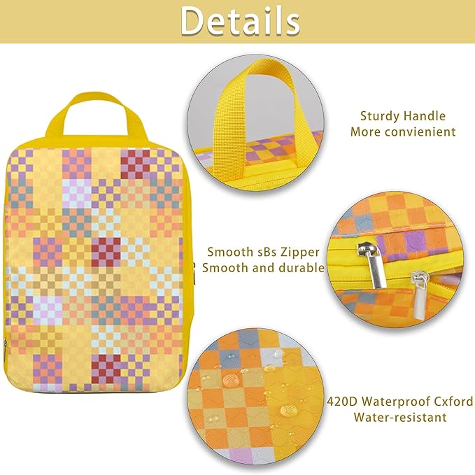 8 Pcs Compression Packing Cubes for Travel, Lightweight Waterproof Luggage Organizer Bags Set, Washable Packaging Cubes for Women Backpack Carry-On Suitcases