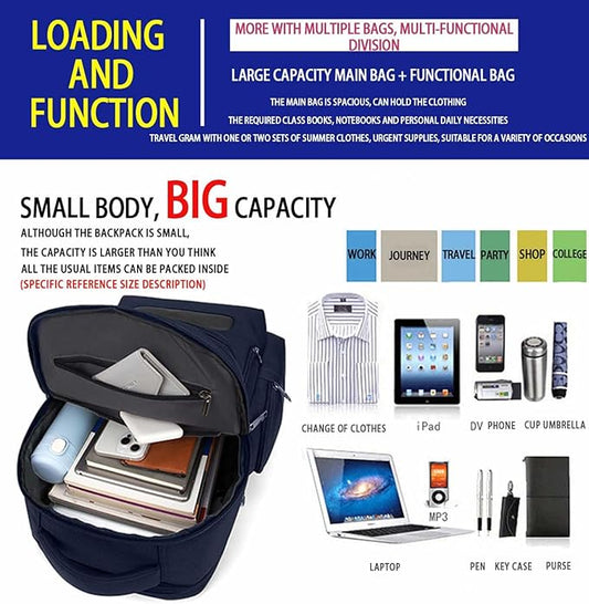 Multi-Functional Travel Laptop Backpack, Water-Resistant Large Capacity Bookbag for Work, College, and Weekend Trips