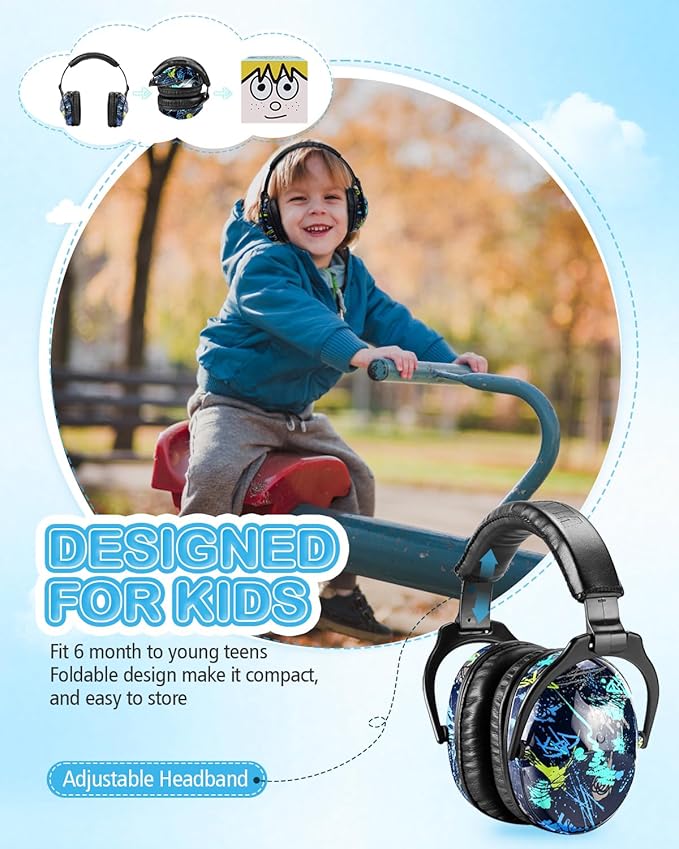 ZOHAN Kids Ear Protection 3 Pack, Noise Canceling Headphones for Monster Jam, Concerts, Fireworks, Air Shows, Autism