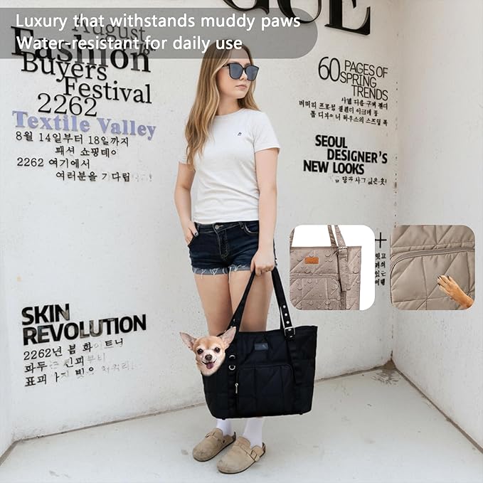 Dog Carriers for Small Dogs Pet Carrier Purse for Puppy and Cats Up to 10 lbs Stylish Tote Bag with Pockets Adjustable Shoulder Strap for Travel/Shopping