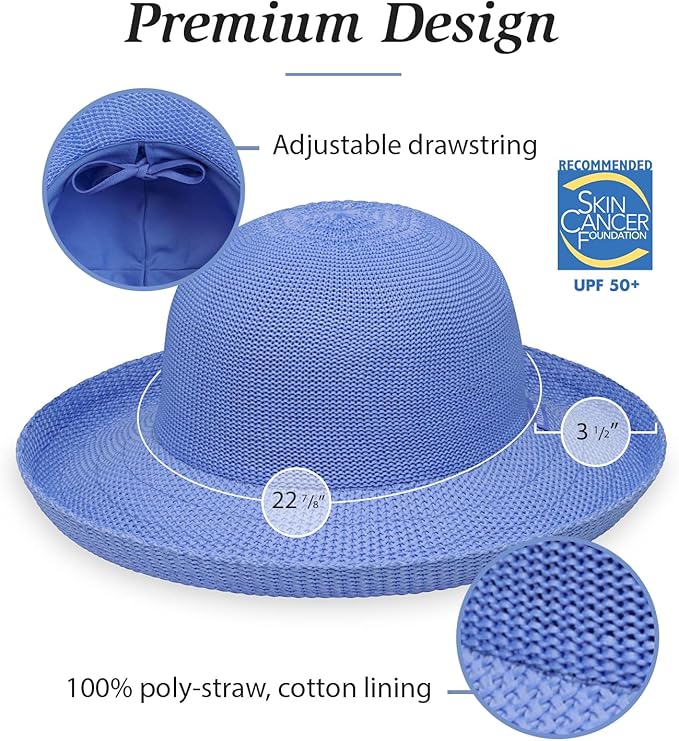 Wallaroo Women’s Victoria Sun Hat – Packable Design | Petite or Medium | Parties, Beach and Outdoor Events