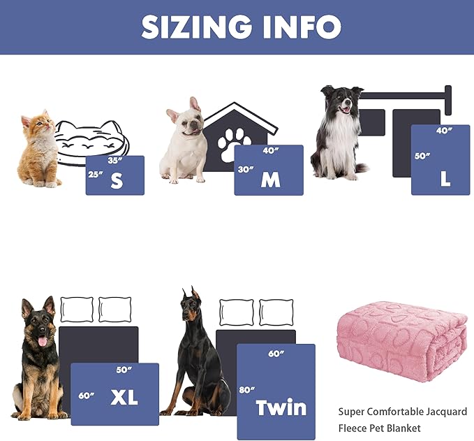 gogobunny Calming Plush Dog Cat Blanket 300GSM Coral Fleece, Ultra-Soft Machine Washable Pet Bedding for Small Medium Dogs Cats Puppies Kittens (Pink, 40x50)