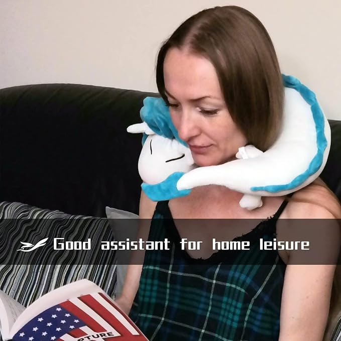 Dragon Neck Pillow Soft U-Shape Travel Pillow Anime Plush for Christmas and Birthday Gift