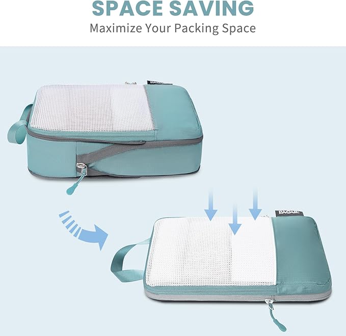 BAGAIL 6 Set Ultralight Compression Packing Cubes Packing Organizer for Travel Accessories Luggage Suitcase Backpack