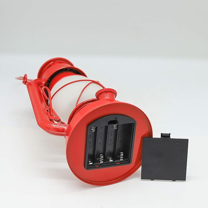 YAKii LED Vintage Flame Lantern Metal Outdoor Hanging Lantern with Dancing Flame Battery Operated Halloween Outdoor Indoor Decoration(Red Pack of 2)