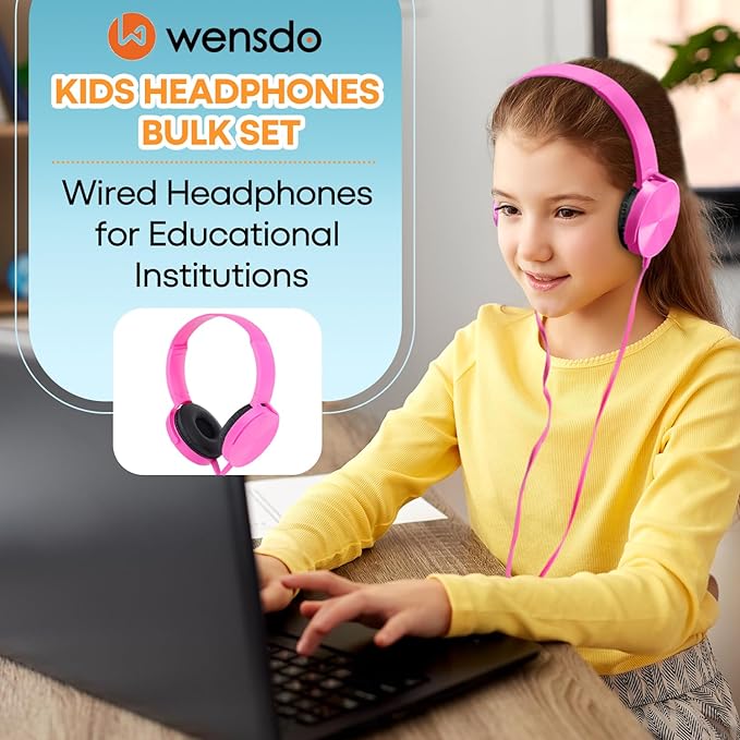 Bulk Headphones 12 Pack for School Classroom Kids K-12, Wholesale Wired Durable Computer Earphones Class Set for Students Children Toddler Teens Boys Girls and Adult (HY450, 12 Mixed)