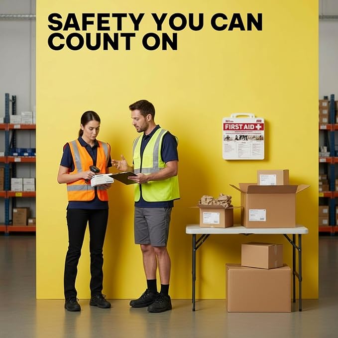 M2 BASICS Premium 321-Piece Emergency First Aid Kit for Home, Car, Business, Office & Travel – Portable Durable Hard Case, Medical Supplies for School, Camping & Outdoors