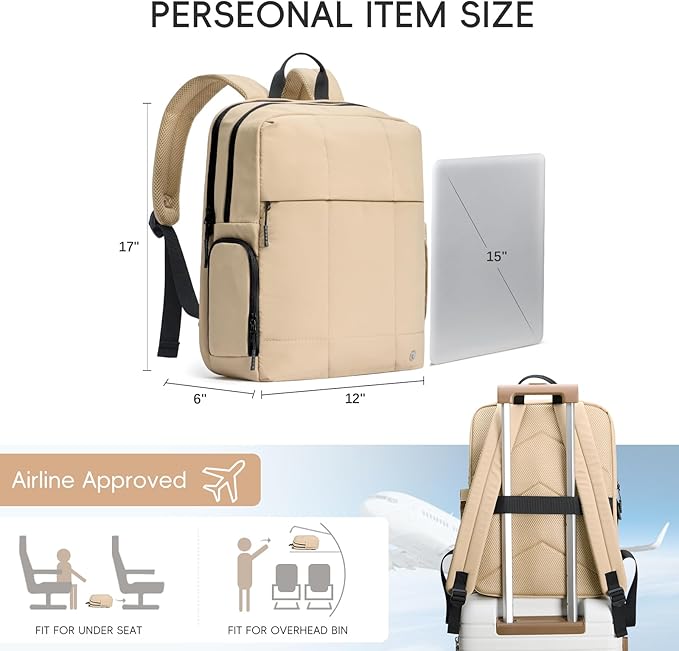 CLUCI Lightweight Travel Backpack Carry on Flight Approved, Puffy Gym Backpack with Shoe Compartment, Personal Item Travel Bag, 15.6 inch Laptop Backpack for Weekender Business