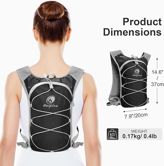 Small Lightweight Running Hydration Vest with 2L Water Bladder for Race, Lightweight Water Backpack Hydropack for Hiking