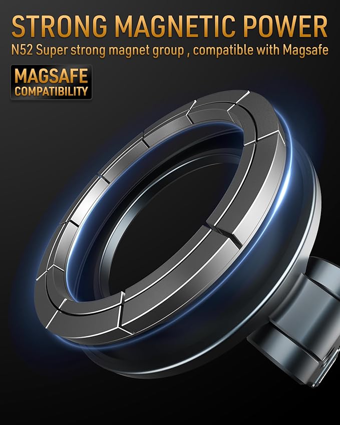 Magnetic Phone Tripod Mount With 1/4" Hole&Cold Shoe,Foldable Travel Phone Stand Smartphone Tripod Adapter for iPhone Cell Phone Stand Holder for Desktop Video Live Streaming Vlogging Filming