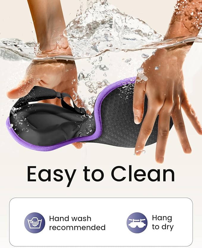 WAOAW Sleep Mask for Men Women: Blackout Eye Masks for Sleep - 3D Breathable Soft Comfortable Eye Mask for Travel - Adjustable Light Blocking Night Masks for Sleeping