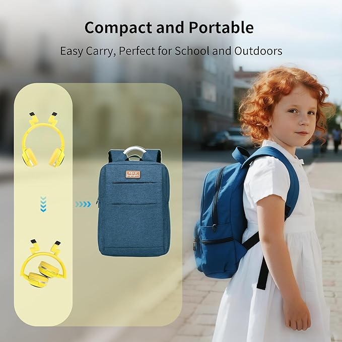 Wireless Kids Headphones with 7-Color LED Lights, 85dB Safe Volume & 40H Playtime – Ultra-Soft Over-Ear for School Travel