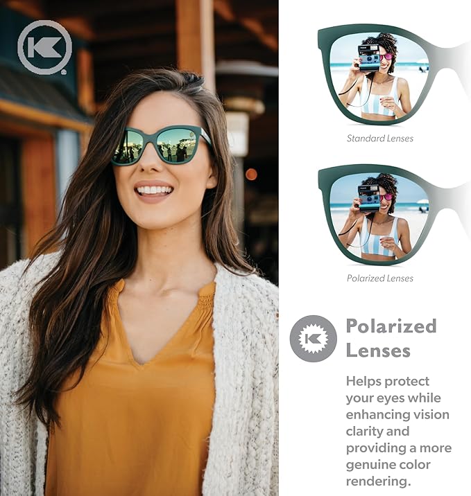 Knockaround Deja Views Polarized Sunglasses for Women - Impact Resistant Lenses & Full UV400 Protection