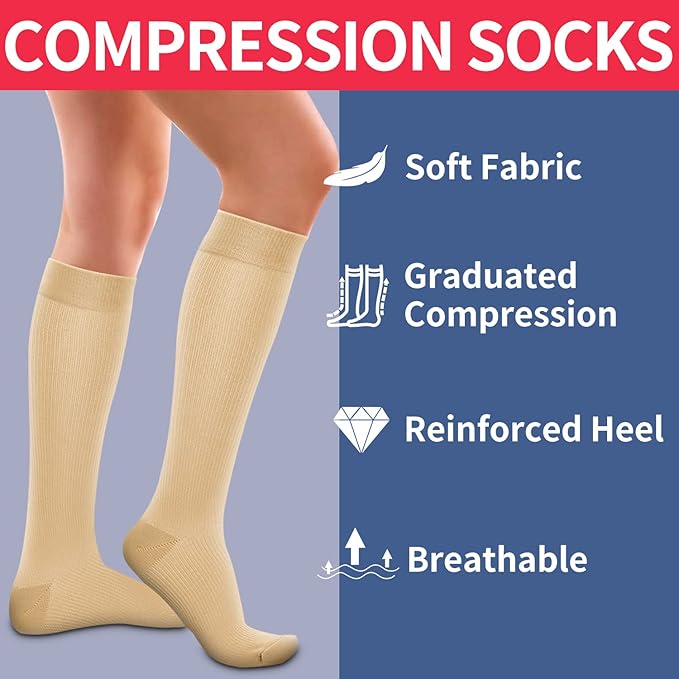 Laite Hebe 4 Pairs-Compression Socks for Women&Men Circulation-Best Support for Nurses,Running,Athletic
