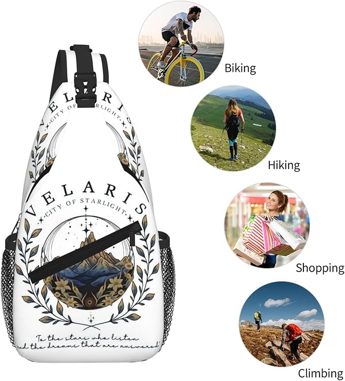 Velaris City Of Starlight Crossbody Bag Trendy Sling Bag Bakpack Casual Chest Bags Daypack For Hiking Walking Travel Running(3)