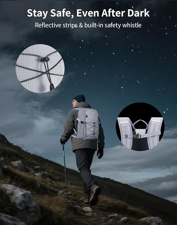 ECOHUB Small Hiking Backpack for Men Women, 20L Lightweight Travel Backpacks Water Resistant Camping Cycling Hiking Daypack