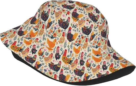 Colorful Fire Balloon, White Cloud Fisherman Hat Summer Foldable UV Protection Sun Hat