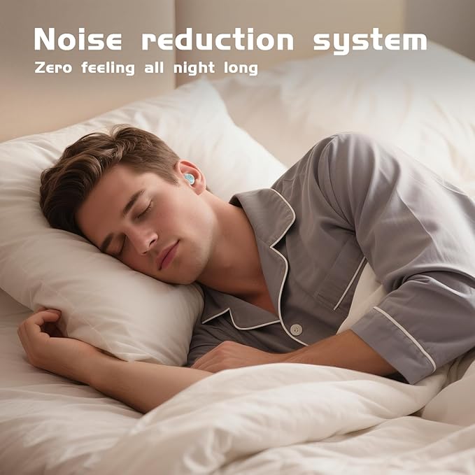 Ear Plugs for Sleeping Noise Cancelling, 45dB Hearing Protection for Concerts Earplugs Noise Reduction Reusable Soft Silicone Ear Plugs for Snoring Airplanes Travel, Study with 5Pair Ear tips