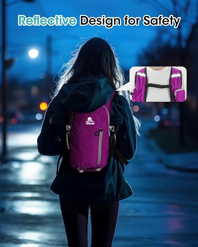 Small Hiking Backpack with Front Phone Holder, Packable Back pack with Chest and Waist Strap, Lightweight Daypack for Women Men