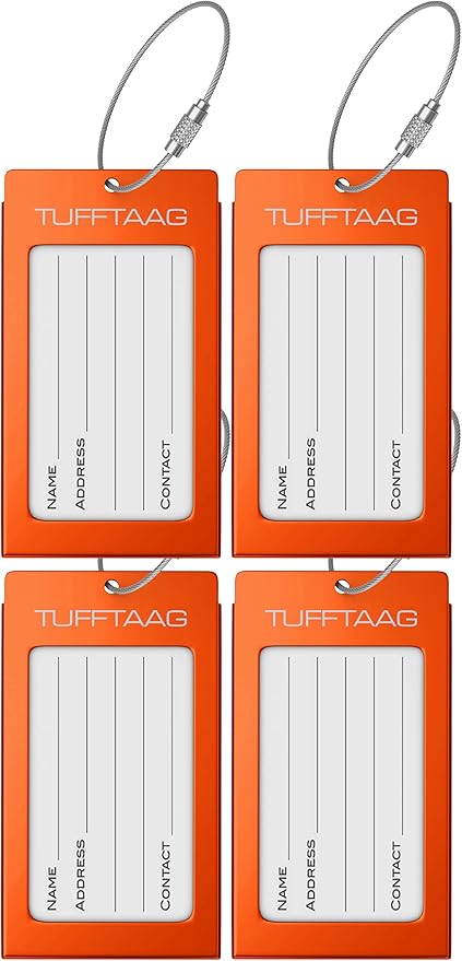 Luggage Tags Business Card Holder by TUFFTAAG - Durable Travel ID Bag Tag in Multiple Color Options, Perfect for Suitcases, Backpacks, and Carry-Ons, Easy Identification, Secure and Stylish