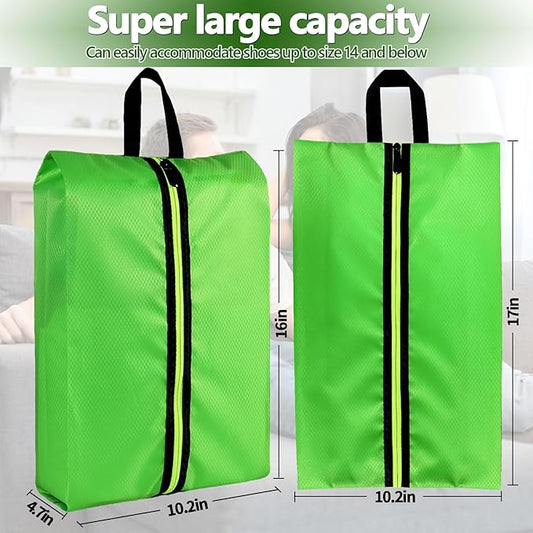Shoe Bags for Travel - Set of 3 Pack Large Capacity Oxford Fabric Shoe Bags, Multi-Functional Dust-Proof and Waterproof Men & Women Travel Shoe Bag(Emerald Green)