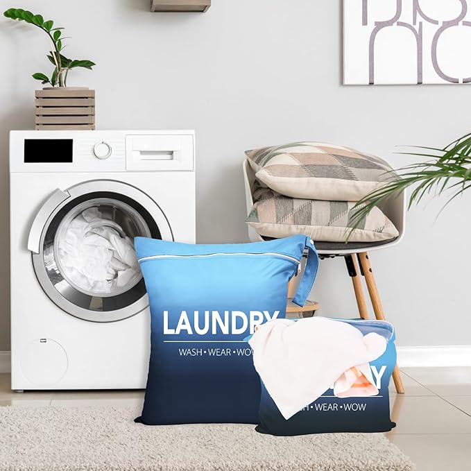 2 Pcs Large Travel Laundry Bag Waterproof Wet Dry Bag Washable Dirty Clothes Bag Bathing Suit Workout Bag for Gym Clothes Laundry Wet Clothes Swimming Yoga