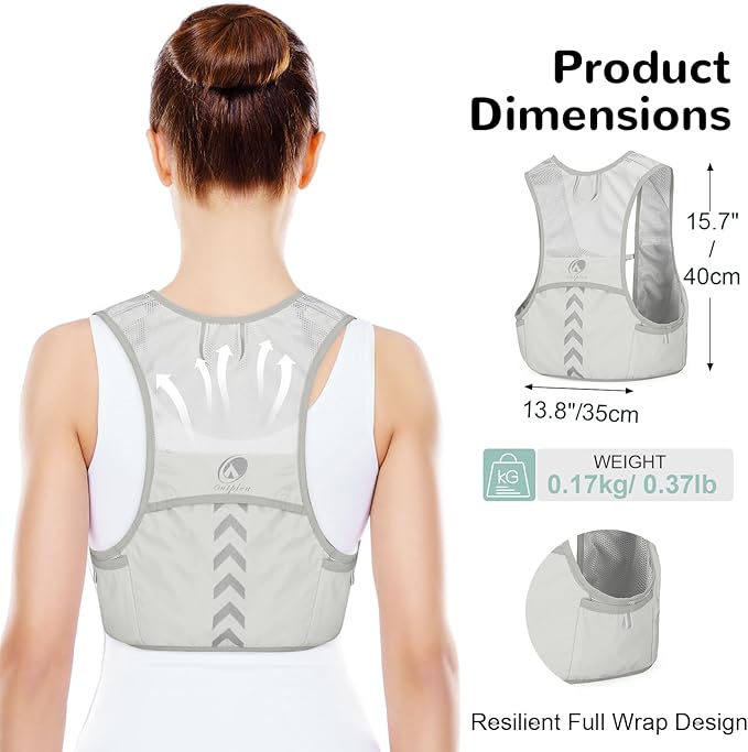 Running Vest for Men with 2 pcs 500ml Water Bottle, Hydration Vest for Running Women, Lightweight Runner Water Vest