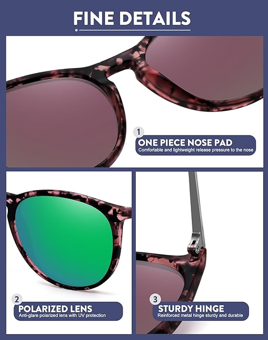 Retro sunglasses womens 2024 trendy round classic glasses