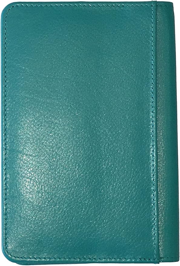 Personalized Monogrammed Teal Leather RFID Passport Cover Holder