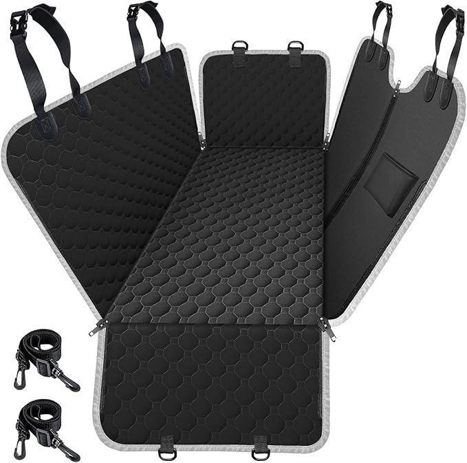 Mancro Dog Car Seat Cover for Back Seat, 2026 Upgraded 600D Heavy Duty Waterproof & Scratch-Resistant Dog Hammock for Car, Back Seat Pet Cover for Dogs with Sedan, Trucks and SUVs, Standard, Black