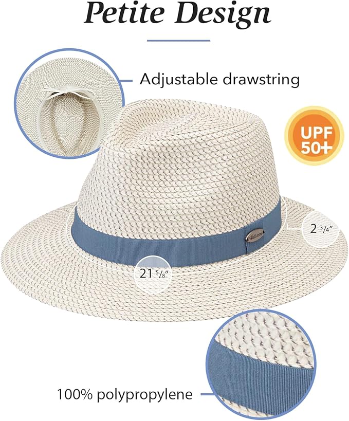 Wallaroo Hat Company Women’s Petite Charlie Fedora – UPF 50+, Packable Design, Adjustable Sizing for Smaller Crown Sizes