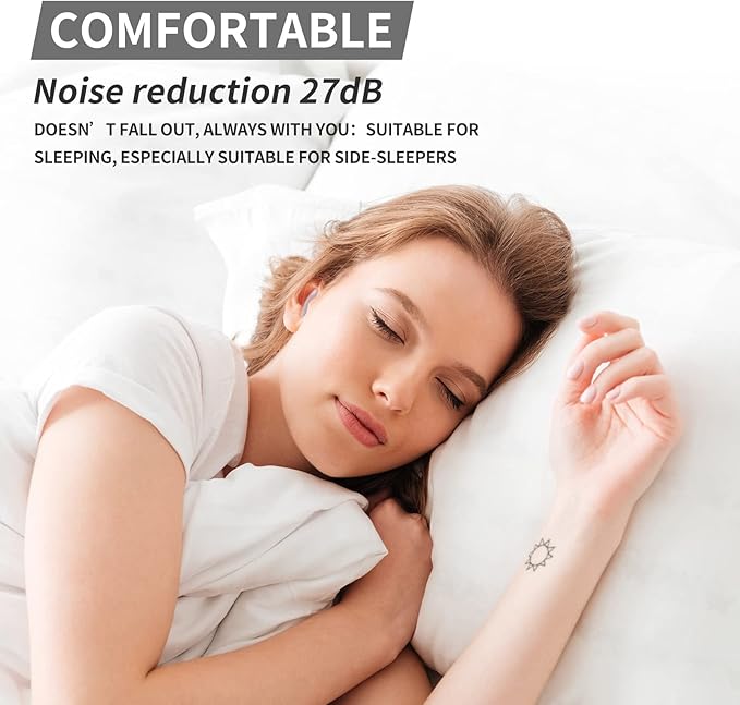 LYSIAN Silicone Moldable Sleep Earplugs Noise Reduction 27dB SNR, 5 Pairs - Noice Cancelling Ear Plugs for Swimming, Sleeping, Snoring (Transparent Color)