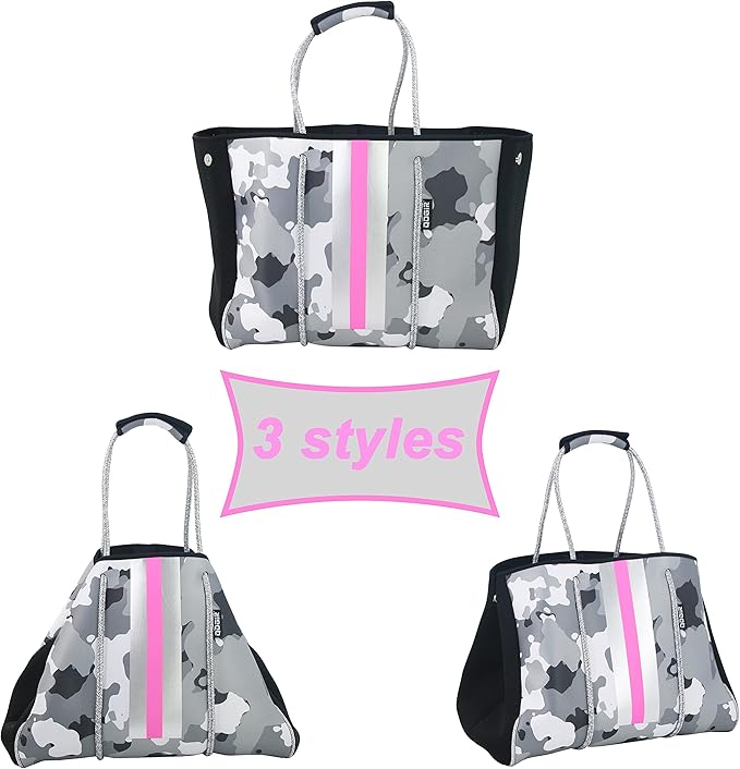 QOGiR Neoprene Multipurpose Beach Bag Tote with Inner Zipper Pocket … … … …