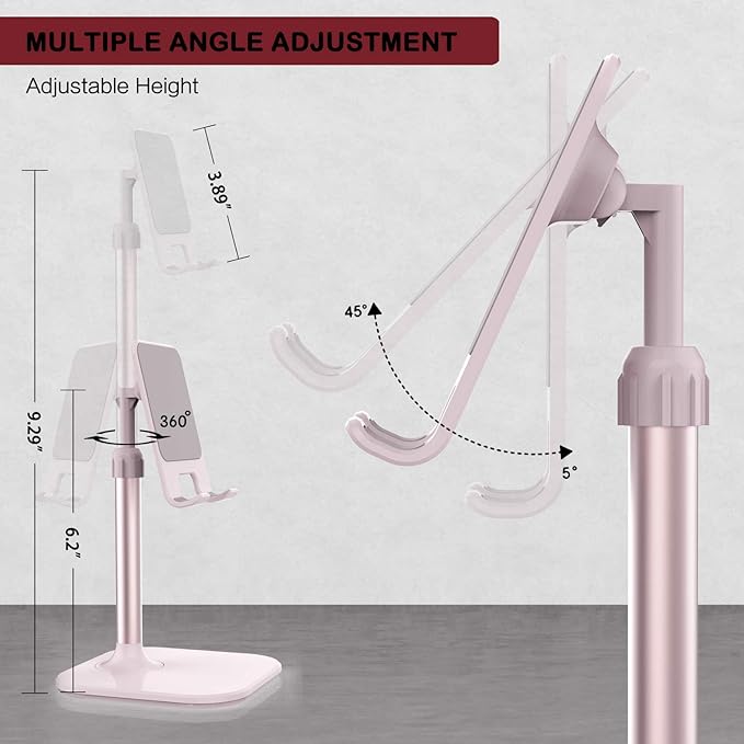 Doboli Cell Phone Stand, Stocking Stuffers Gifts for Teens Girls Boys Adults Women Men Mom Wife, Phone Stand for Desk, Phone Holder Stand Compatible with iPhone and All Mobile Phones Tablet, Pink