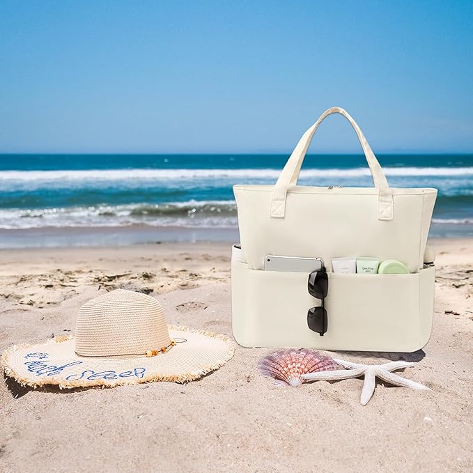 Bluboon Waterproof Beach Tote Pool Bags for Women Ladies Extra Large Carry On Bag With Wet Compartment for Weekender Travel