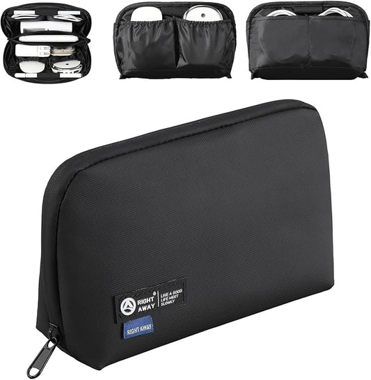 RIGHT AWAY Electronic Organizer,Waterproof Travel Accessories Storage, Tech Pouch for Cord, Power bank, Airpods, Daily Items