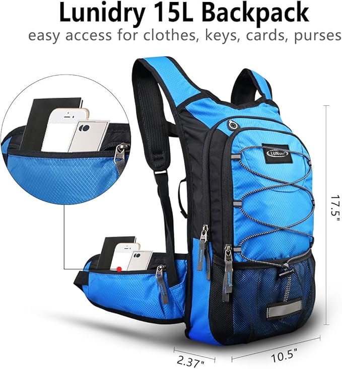 Insulated Hydration Pack Backpack with 3L BPA Free Leak-Proof Water Bladder, Keep Liquids Cool for Up to 5 Hours, Daypack for Hiking, Running, Cycling, Hunting, Climbing