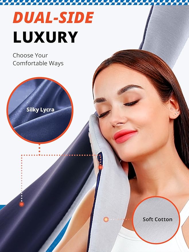 Sleep Mask, Eye Mask for Sleeping, Upgrade Ultra-Soft Blackout Eye Cover for Women Men, Wider Adjustable Strap for Side Sleeper, Travel, Nap, Yoga, Relief Eye, Navy Blue