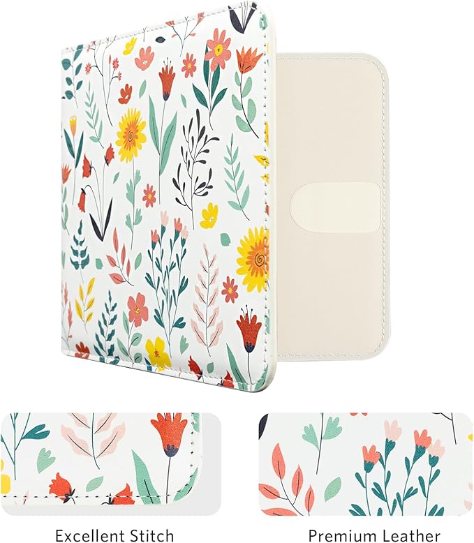 CoBak Car Registration and Insurance Holder - Small and Lightweight Vehicle Glove Box Car Organizer, Auto Truck Comparment Accessories Case for Essential Document, Driver License (Joyful Flowers)