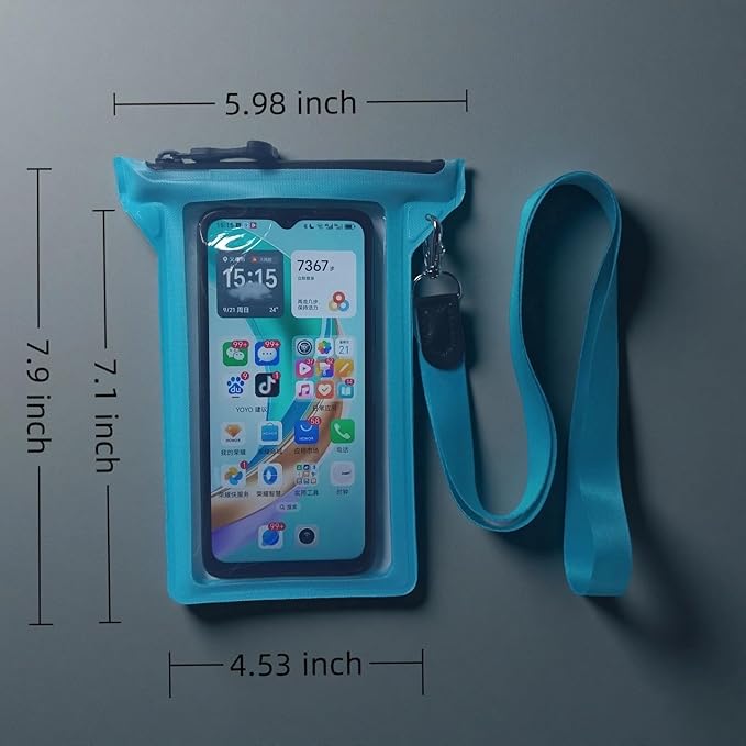 Waterproof Phone Pouch, Waterproof Phone Case, for iPhone 17 16 15 14 Pro Max，IPX8 Waterproof Rating, airtight Zipper Seal