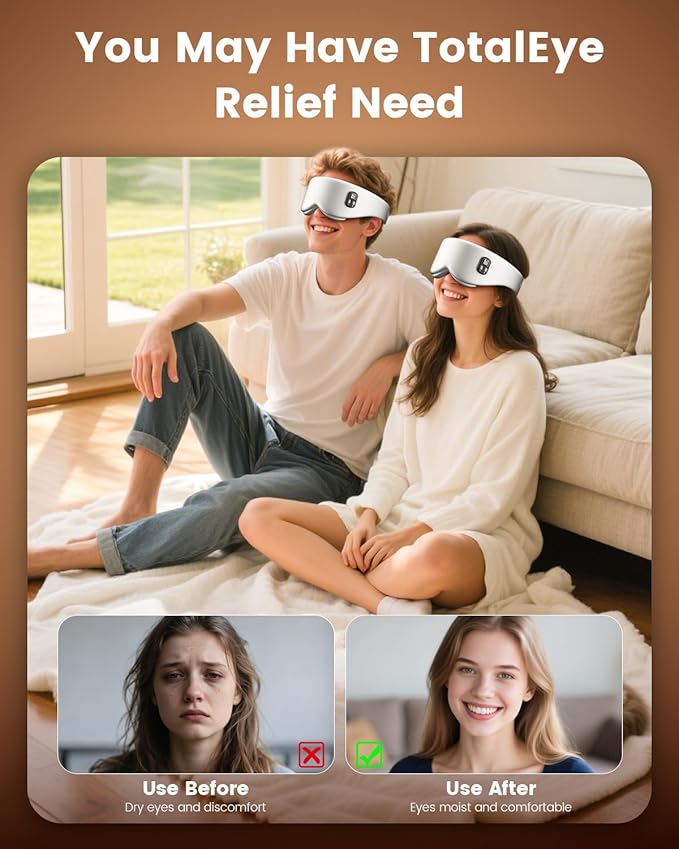 Heated Eye Mask - Cordless Eye Mask for Dry Eyes, Eye Relief, Improved Sleep, Timed Shutdown, 4 Temperature, Washable Eye Heating Pad for Travel, Removable for Cleaning - Grey