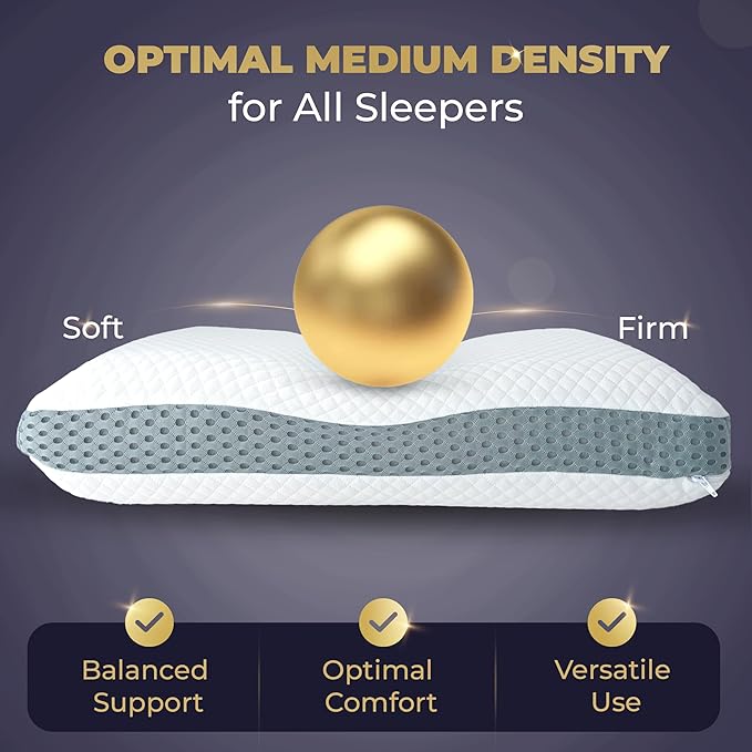 Royal Therapy Memory Foam Pillow, Neck Pain Relief, for Neck and Shoulder Pain, Side Sleeper, Cervical, Pillow Sleeping