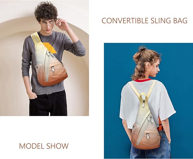 KL928 Canvas Sling Bag - Small Crossbody Backpack Shoulder Casual Daypack Rucksack for Men Women