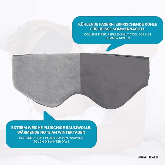 Weighted Sleep Mask with Removable Cooling and Warming Inserts – Soft Velour Eye Mask for Relaxation, Light Blocking & Travel (Gray)