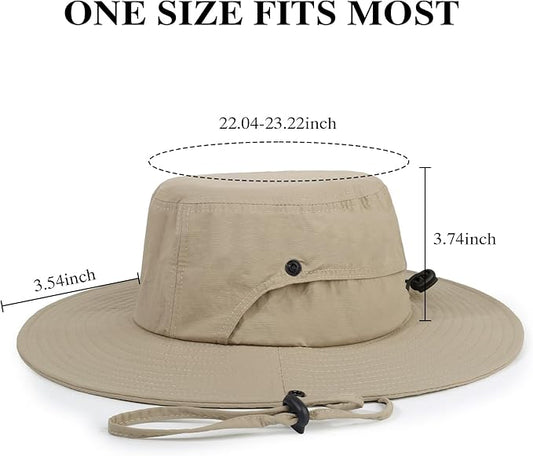 Wide Brim Sun Hats Waterproof Bucket Hat UV Protection Fishing Hat Summer Packable Fisherman Hat for Men and Women