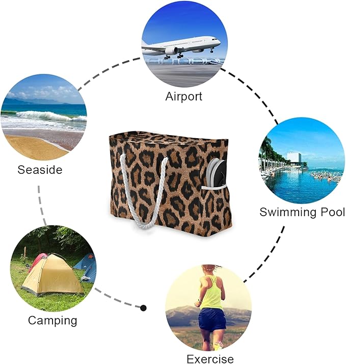 senya Large Beach Shoulder Bags Canvas Tote Water Resistant for Gym Travel Daily